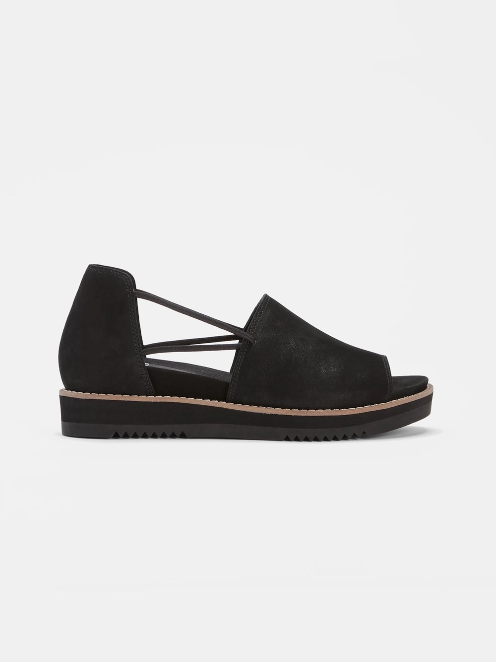 Eileen Fisher Black Ken Tumbled Nubuck Sandal Size 7